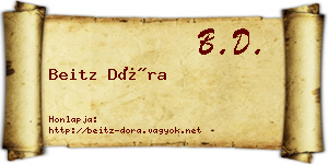 Beitz Dóra névjegykártya